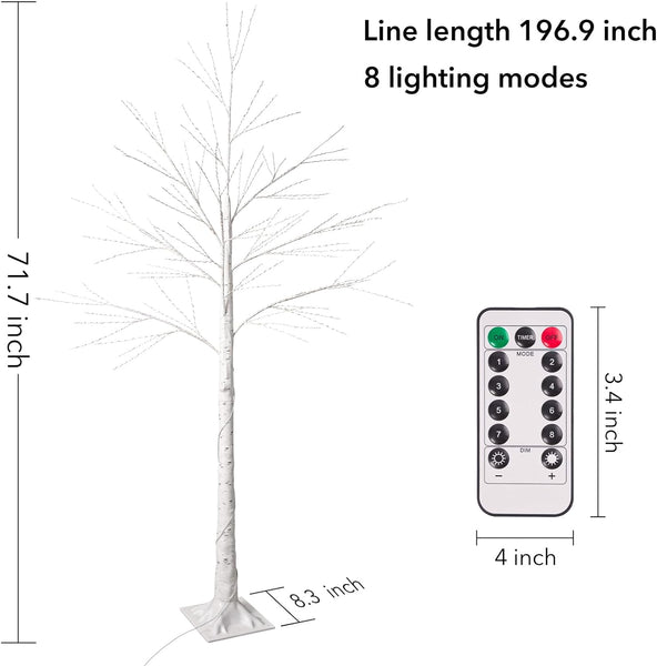 6ft Lighted Indoor & Outdoor Birch Tree-3