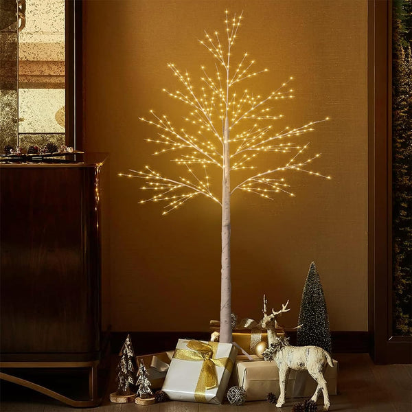 6ft Lighted Indoor & Outdoor Birch Tree-4