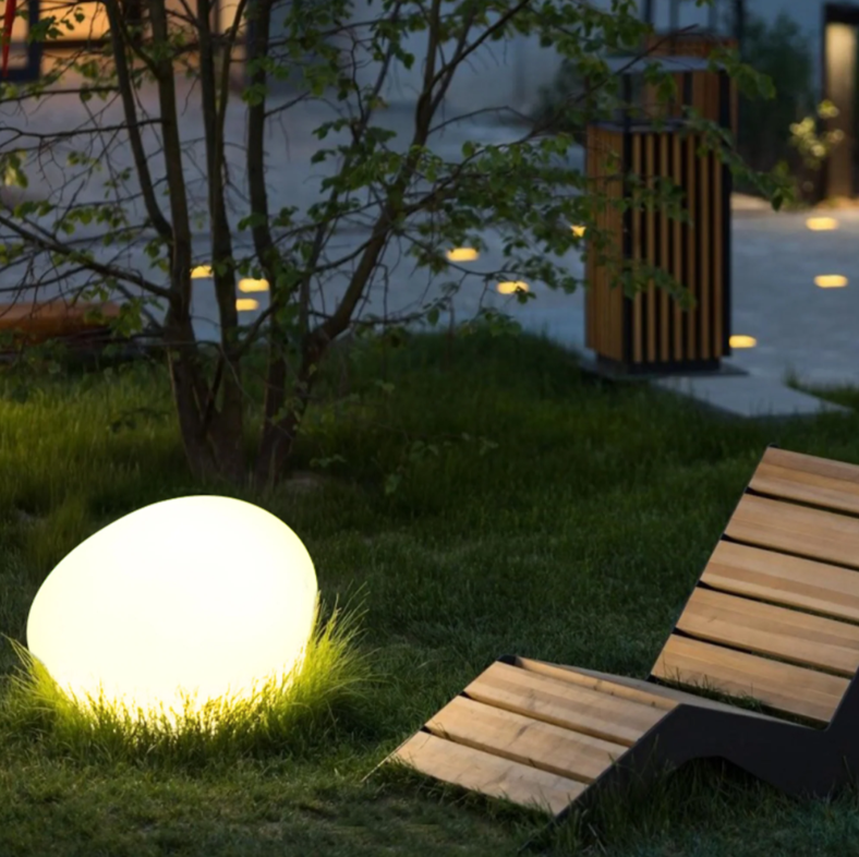 Outdoor Solar Cobblestone Lawn Light-0