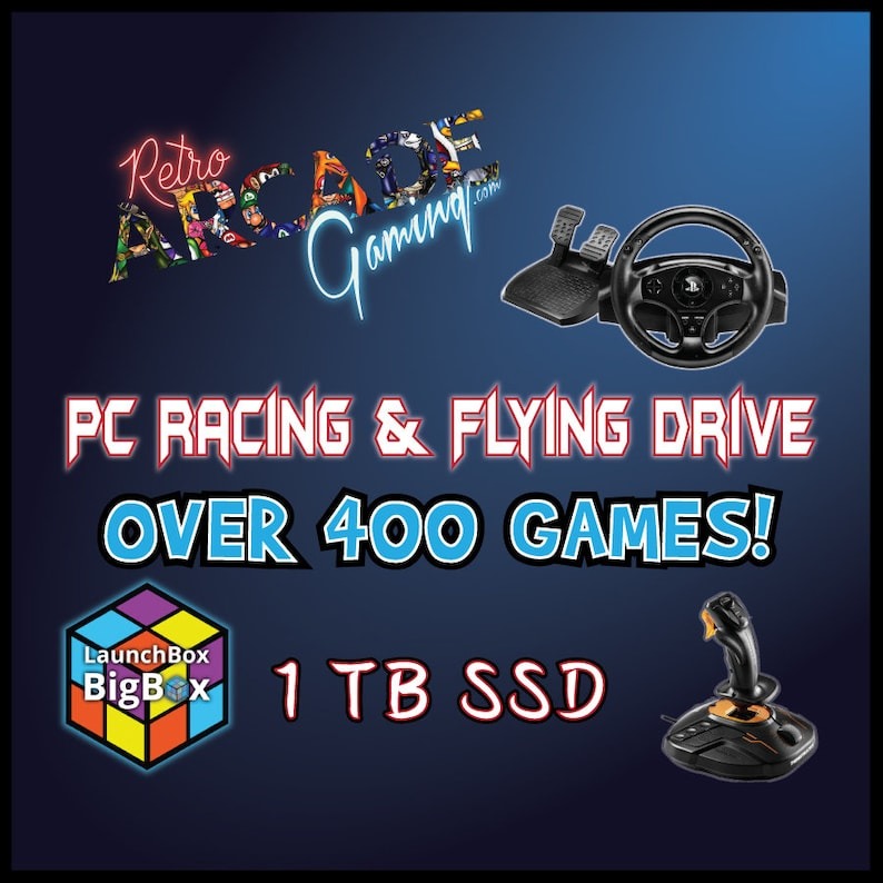 Over 400 Of The Best Driving & Flying Games Now Available In Your Home For PC On A 1TB SSD Drive!