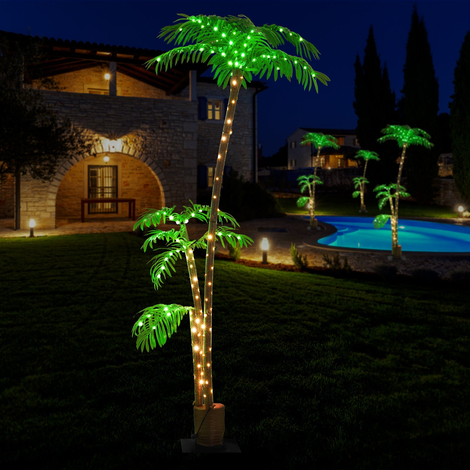 Lighted Palm Tree, 6ft Palm Trees for Outdoor Decor-1