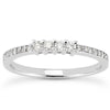 Load image into Gallery viewer, 14k White Gold Wedding Band with Pave Set Diamonds and Prong Set Diamonds