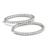Load image into Gallery viewer, Oval Shape Two Sided Diamond Hoop Earrings in 14k White Gold (2 cttw)