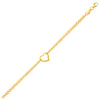 Load image into Gallery viewer, 14k Yellow Gold Double Rolo Chain Anklet with an Open Heart Station