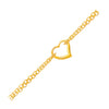 Load image into Gallery viewer, 14k Yellow Gold Double Rolo Chain Anklet with an Open Heart Station