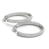 Load image into Gallery viewer, 14k White Gold Two Row Pave Set Diamond Hoop Earrings (7 cttw)