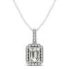 Load image into Gallery viewer, Halo Pendant With Emerald Center Diamond in 14k White Gold (1 1/5 cttw)