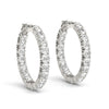 Load image into Gallery viewer, 14k White Gold Two Sided Prong Set Diamond Hoop Earrings (3 1/2 cttw)