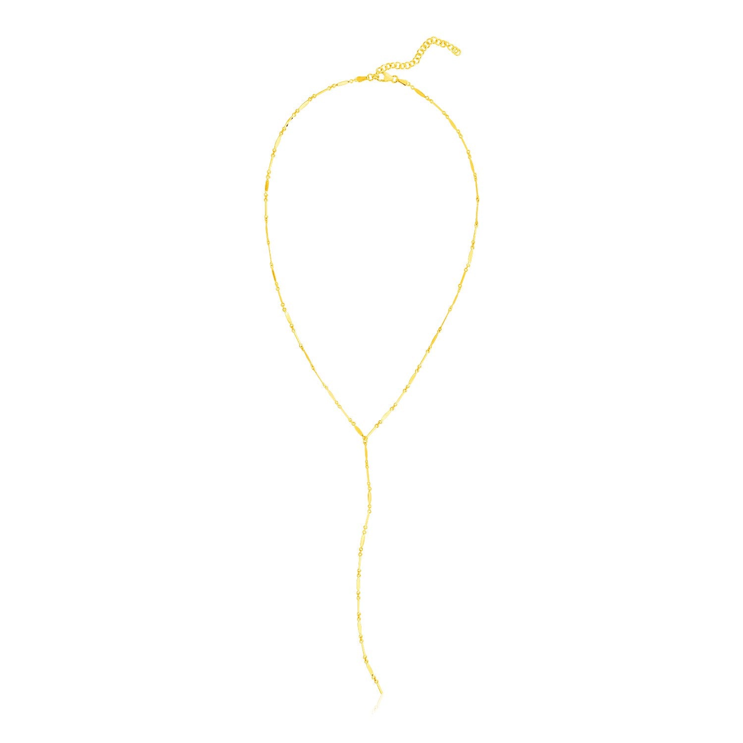 14K Yellow Gold Polished Lariat Necklace
