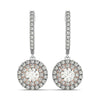 Load image into Gallery viewer, 14k White And Rose Gold Drop Diamond Earrings with a Halo Design (3/4 cttw)