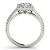 Load image into Gallery viewer, Round Diamond Floral Motif Engagement Ring in 14k White Gold (1 3/8 cttw)