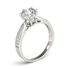 Load image into Gallery viewer, Six Prong 14k White Gold Diamond Engagement Ring with Pave Band (1 5/8 cttw)