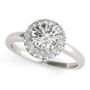 Load image into Gallery viewer, Diamond Engagement Ring with Pave Halo Stones in 14k White Gold (1 3/8 cttw)