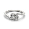 Load image into Gallery viewer, Curved Band Two Stone Diamond Ring in 14k White Gold (3/4 cttw)