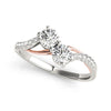 Load image into Gallery viewer, Two Stone Diamond Ring with Curved Band in 14k White And Rose Gold (5/8 cttw)