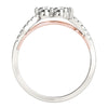 Load image into Gallery viewer, Two Stone Diamond Ring with Curved Band in 14k White And Rose Gold (5/8 cttw)