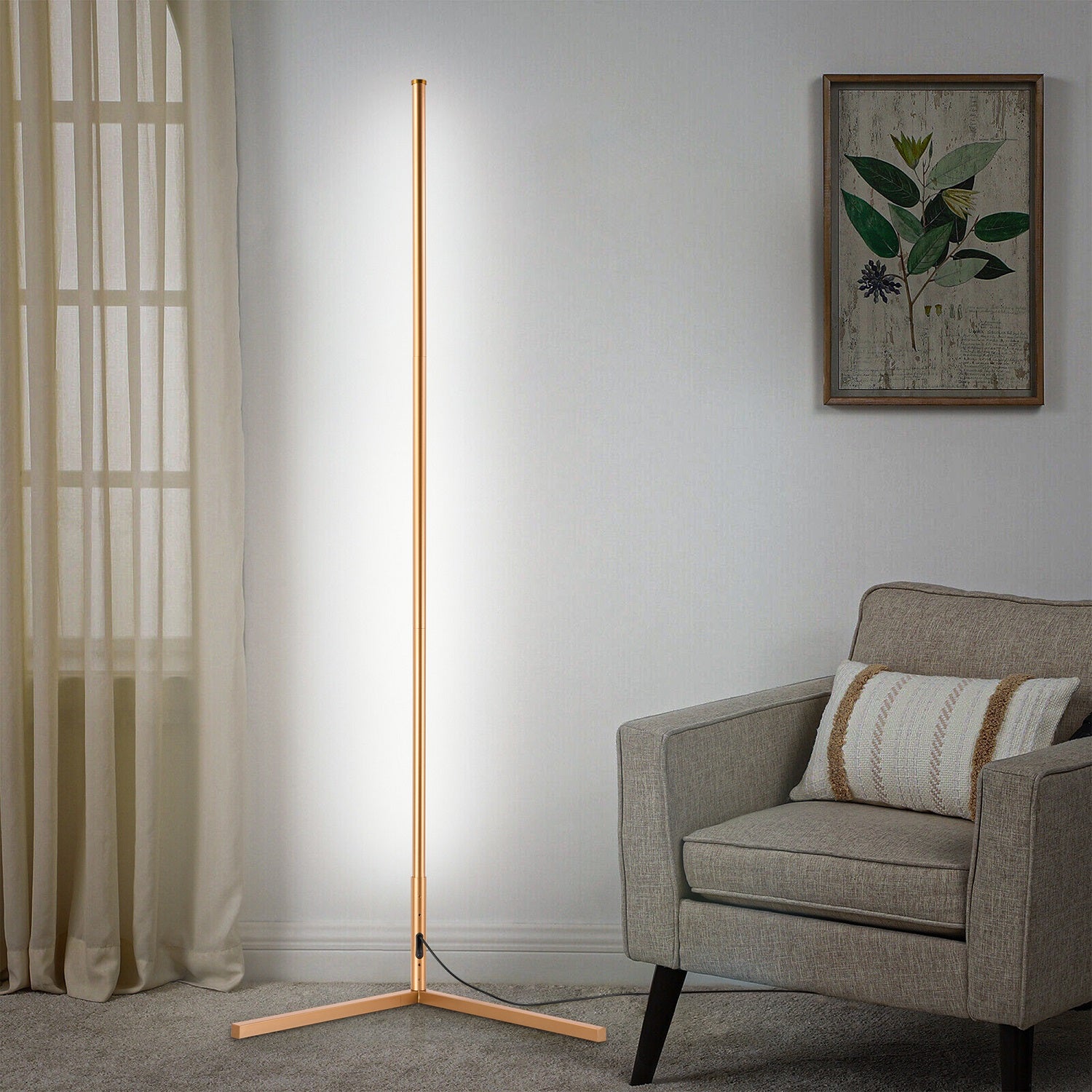 RGBCW Corner Floor Lamp - Golden-1