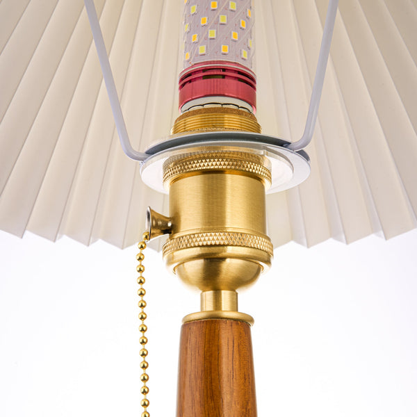 Walnut Table Lamp with Empire Lamp Shade-2