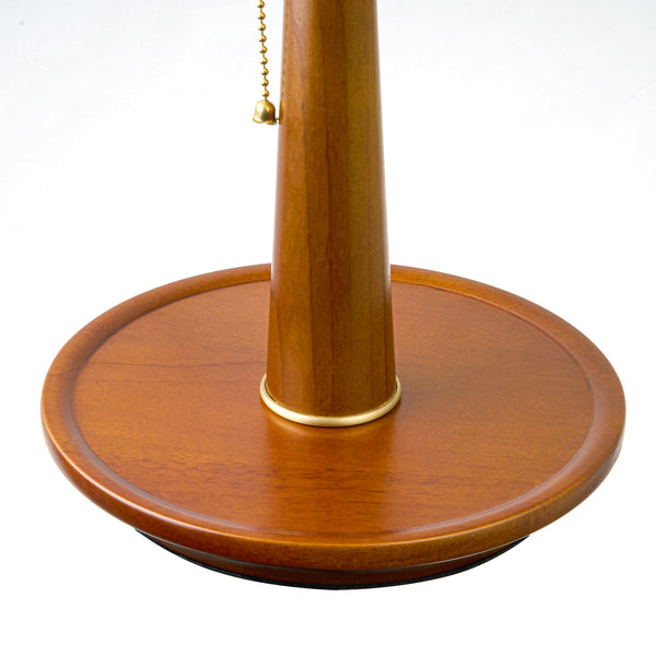 Walnut Table Lamp with Empire Lamp Shade-3