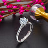 Load image into Gallery viewer, 1 Carat Created Diamond Engagement Ring 925 Sterling Silver Classic 6 Claws XFR8