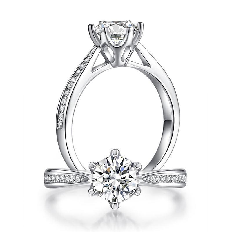 1 Carat Moissanite Diamond Ring Engagement 925 Sterling Silver MFR8344