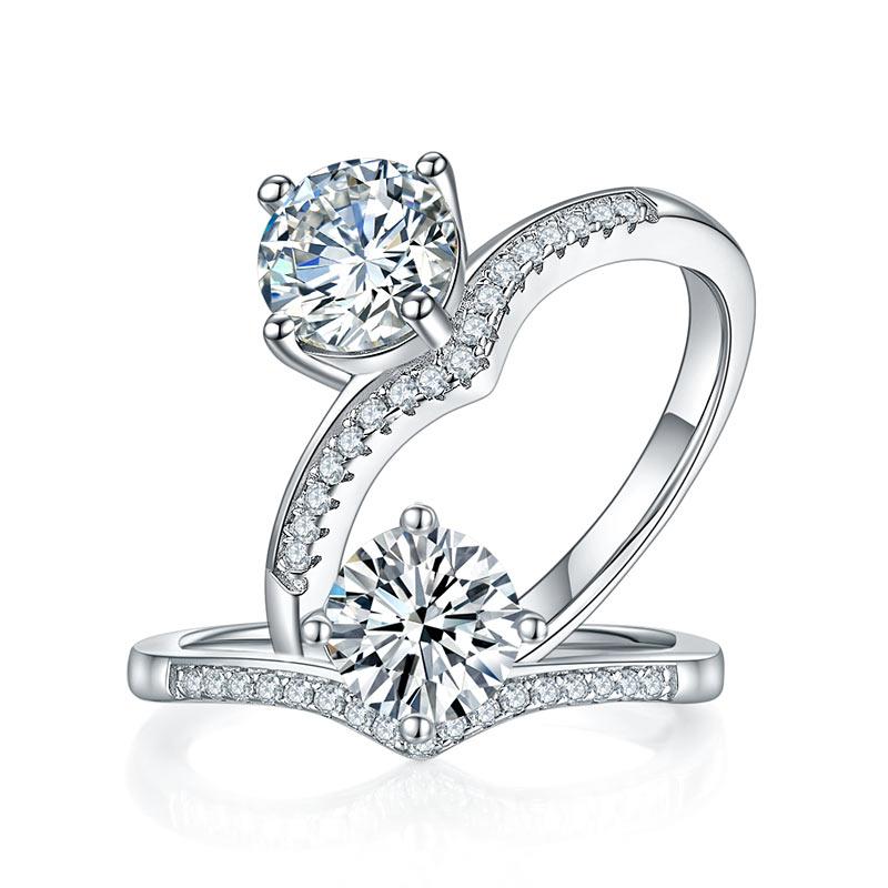 1 Carat Moissanite Diamond  Ring Engagement 925 Sterling Silver MFR8352