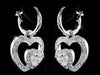 Load image into Gallery viewer, 1 Carat Dangle Heart Cubic Zirconia Earrings XE283