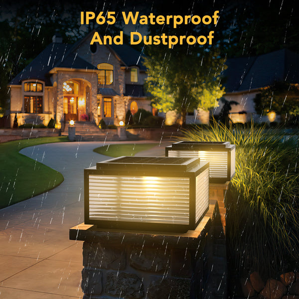 Outdoor Solar Powered Post Cap Lights-2