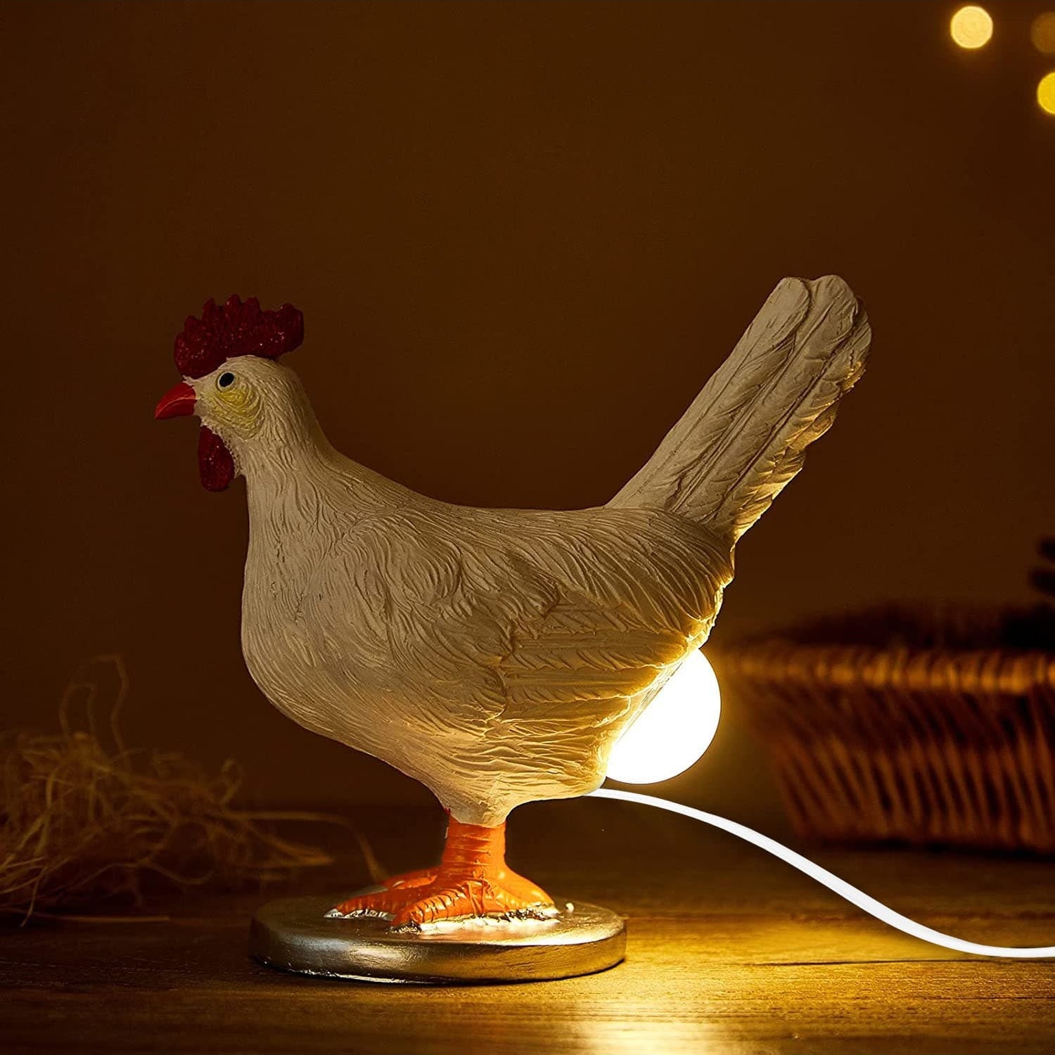 Chicken Laying Egg Shape Night Light Table Lamp-4