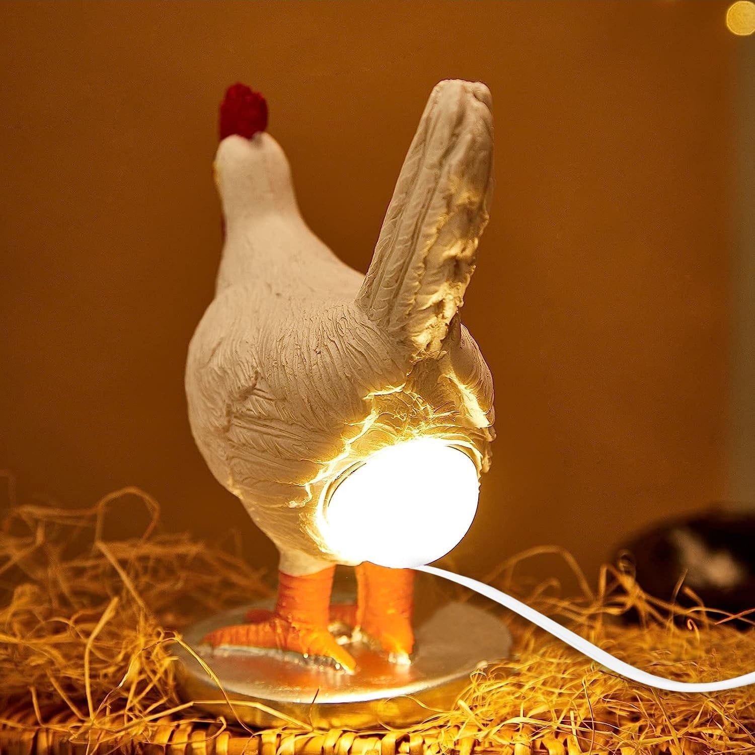 Chicken Laying Egg Shape Night Light Table Lamp-3