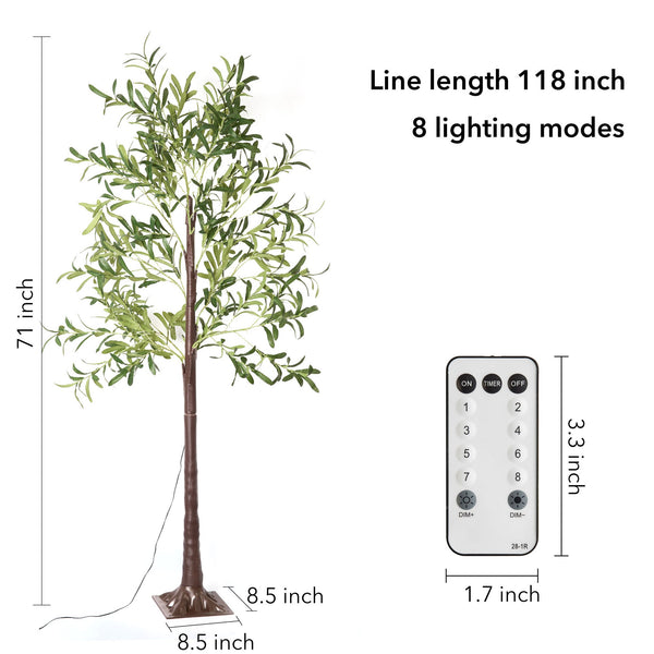 5.9ft Lighted Artificial Olive Tree with LED Fairy Lights-4