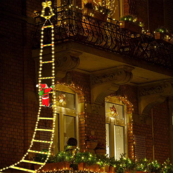 11 ft Santa Claus Ladder Lights, Christmas Lights, Outdoor Ladder Lights-3