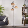 Load image into Gallery viewer, Boho Rattan Floor Lamp with Cage Shade-0