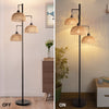 Load image into Gallery viewer, Boho Rattan Floor Lamp with Cage Shade-3