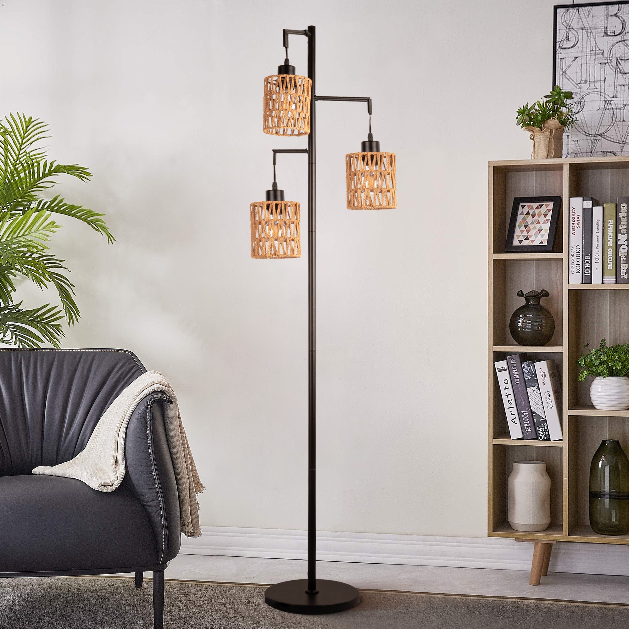 Boho Rattan Floor Lamp-0