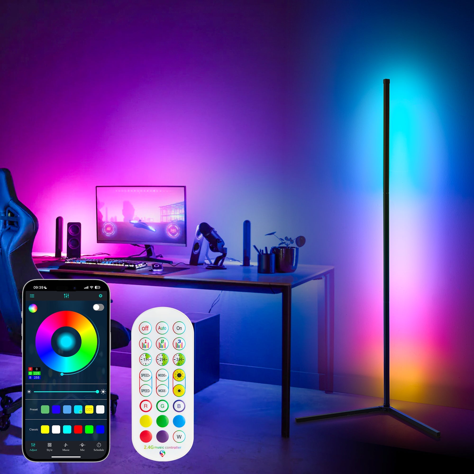 RGB Corner Floor Lamp-0