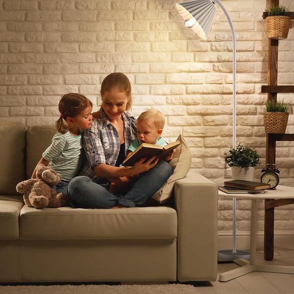 Minimalist floor lamp with a pleated lampshade-4