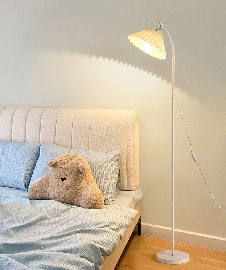 Minimalist floor lamp with a pleated lampshade-7