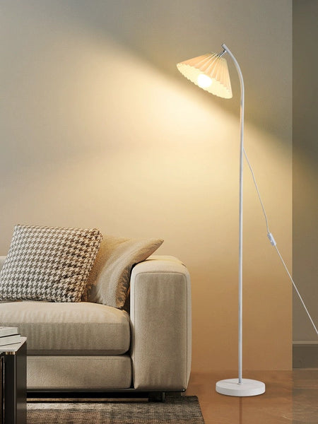 Minimalist floor lamp with a pleated lampshade-8