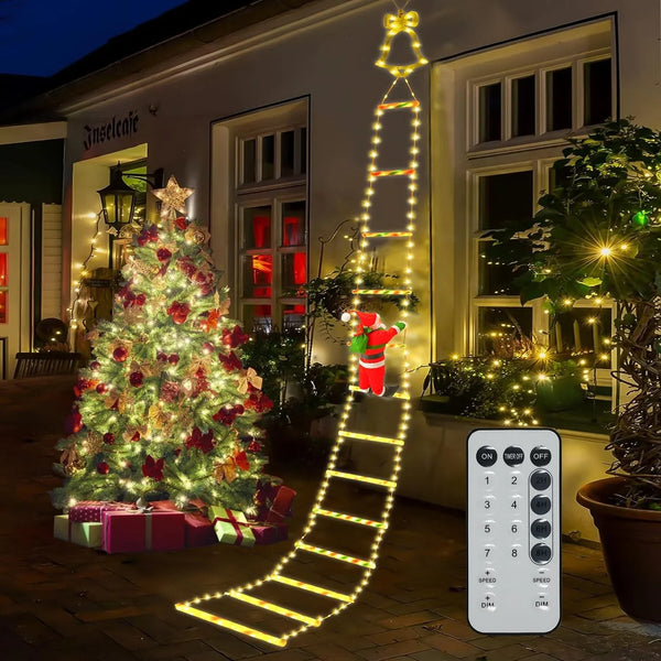 11 ft Santa Claus Ladder Lights, Christmas Lights, Outdoor Ladder Lights-0