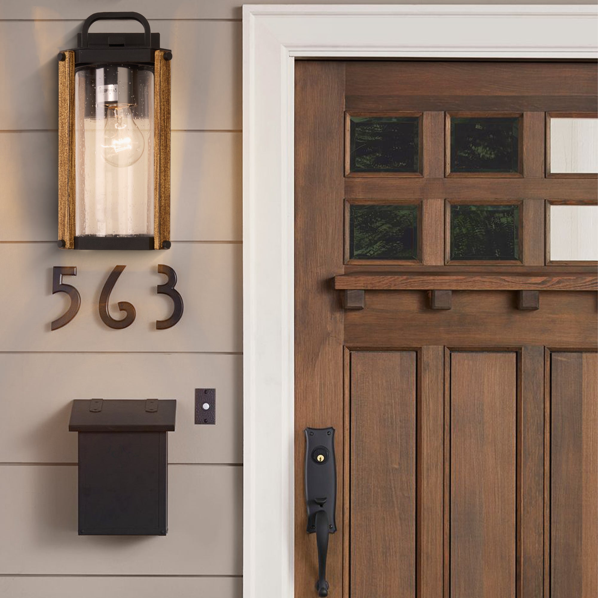 Outdoor Wood Grain Porch Lights-1