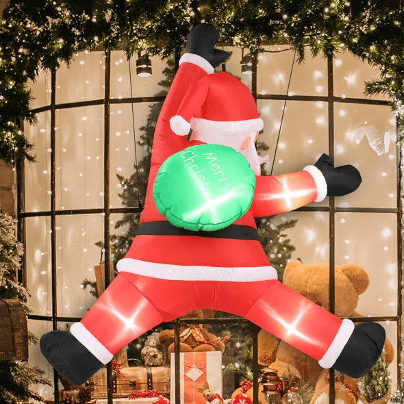 4.9 FT Lighted Christmas Inflatable Santa Claus With Gift Bag For Holiday Party Front Yard Lawn Garden Decor-0