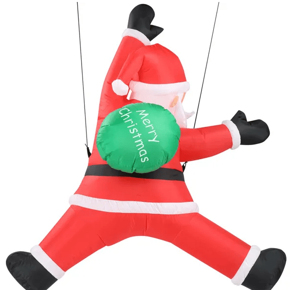 4.9 FT Lighted Christmas Inflatable Santa Claus With Gift Bag For Holiday Party Front Yard Lawn Garden Decor-4