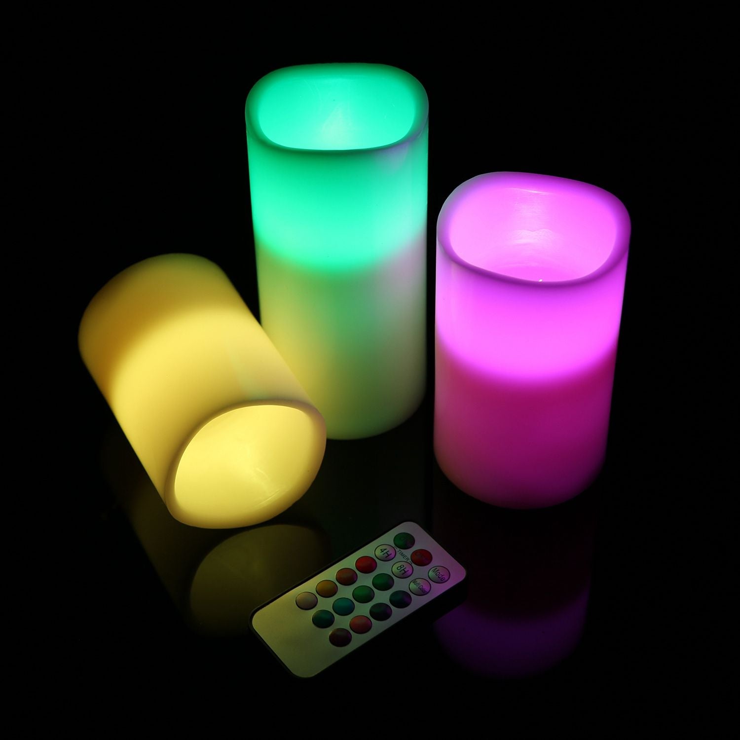 3-Packs Flameless Candles  LED Flickering Candles w/ Remote Control Timer-0