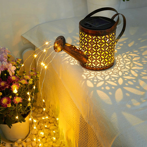 Outdoor Solar Hanging Lanterns Watering Can-3