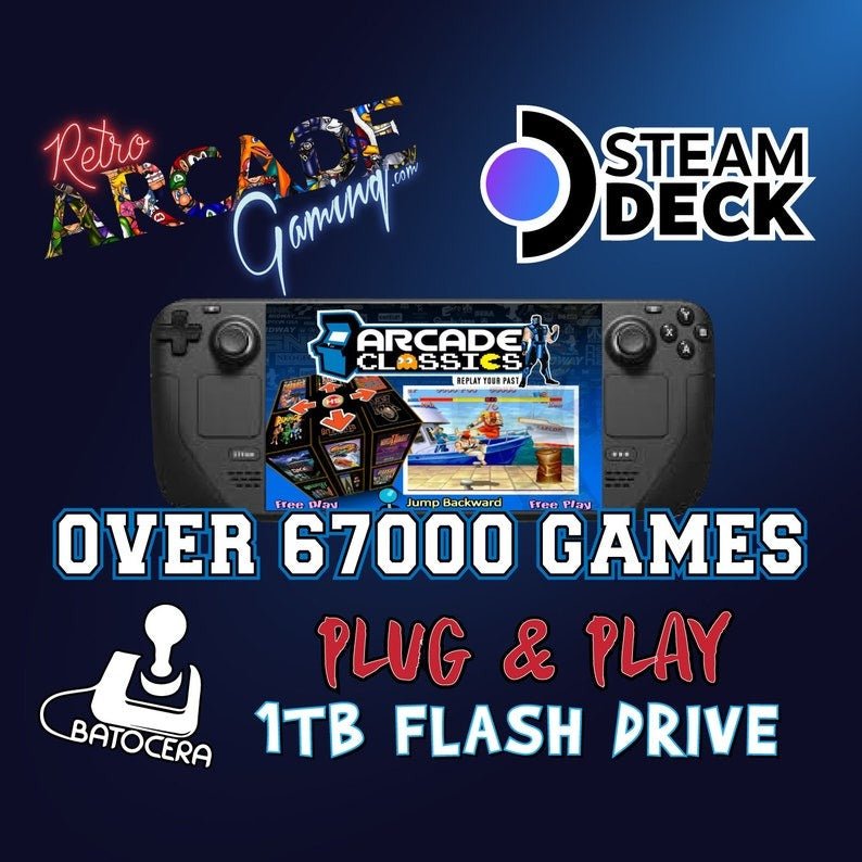 Steam Deck 1TB Micro SD Card With Over 80 Systems & Over 67000 Games Included! Steam Deck purchased separately.