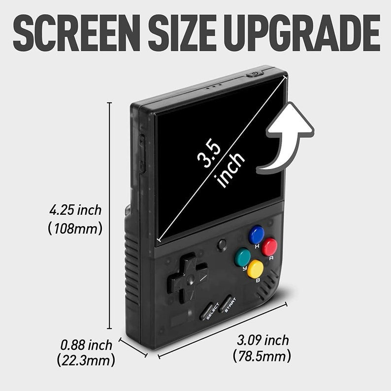 Miyoo Mini Plus - BLACK - Includes Over 37000 Games On A 1TB Micro SD Card Preinstalled, Charger, Carrying Case, & Screen Protector Included