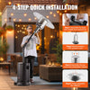 Load image into Gallery viewer, Propane Patio Heater 50000BTU Tall Hammered w/Wheels Outdoor Silver Gray-4