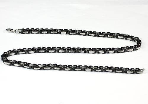 Men's (Black &amp; Silver) Stainless Steel Necklace MN076