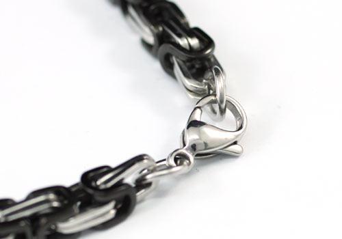 Men's (Black &amp; Silver) Stainless Steel Necklace MN076
